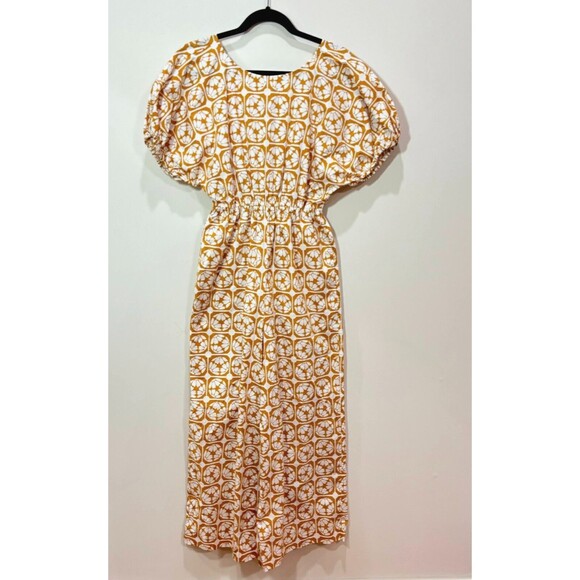 Rebecca Taylor Poplin Floral Wide Leg Jumpsuit Lattice Fleur Size 2 Quiet Luxury - Picture 9 of 12